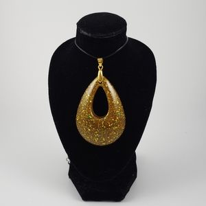 Large Golden Teardrop Necklace